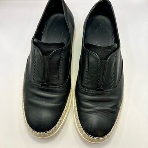 Tod’s Black Leather Slip-On  Espadrilles Sneakers